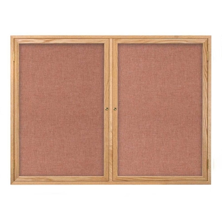 United Visual Products Open Faced Traditional Corkboard, 60x36" UV643A-SATIN-APRICOT